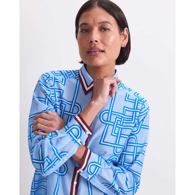 Sportscraft Rhodes Print Cotton Silk Shirt image number 2